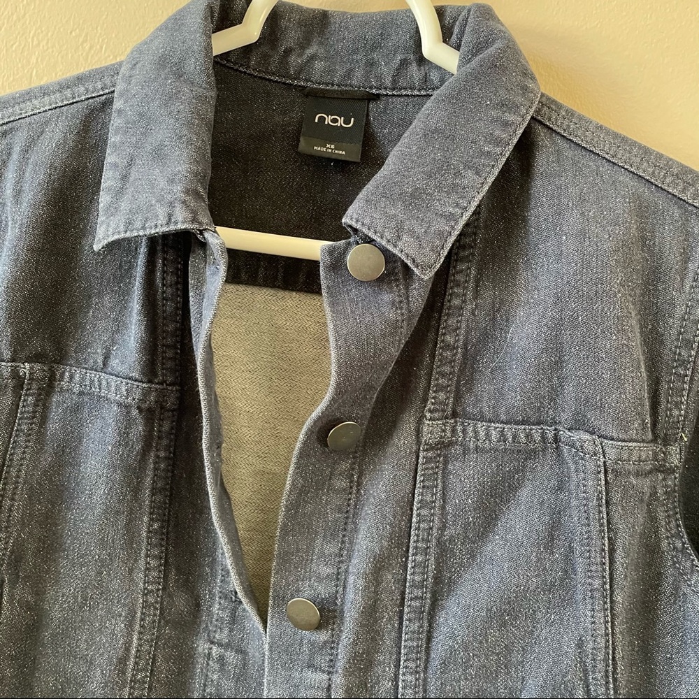 ❤️SOLD❤️ NAU KUSH HEMP-COTTON BLUE JEANS STYLE JACKET XS - Picture 3 of 11